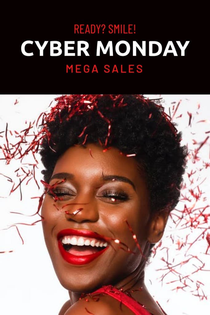 Cyber Monday Take a Smile Shot Pinterest Pin Tall