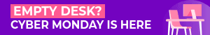 Cyber Monday Empty Desk Discount Mobile Banner