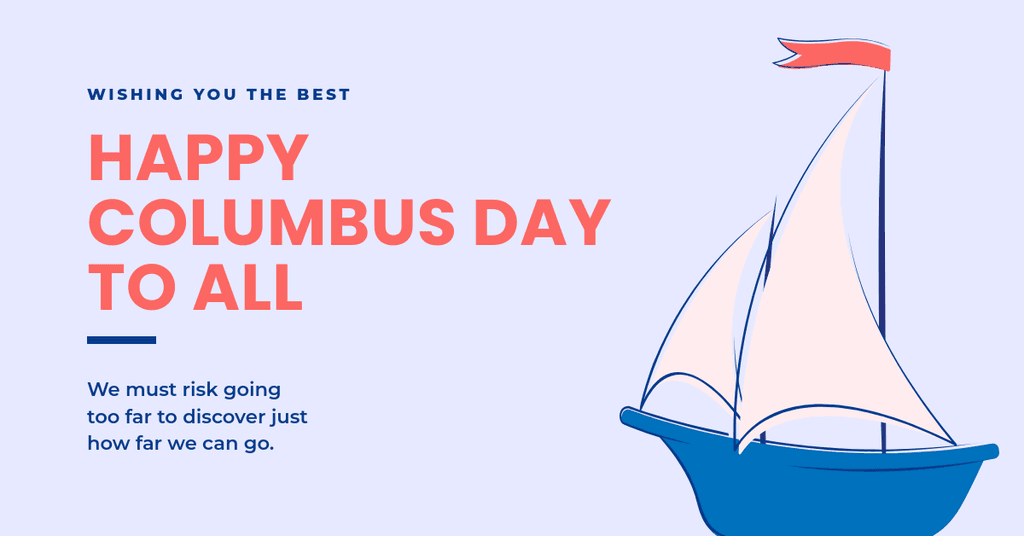 Happy Columbus Day Cute Boat