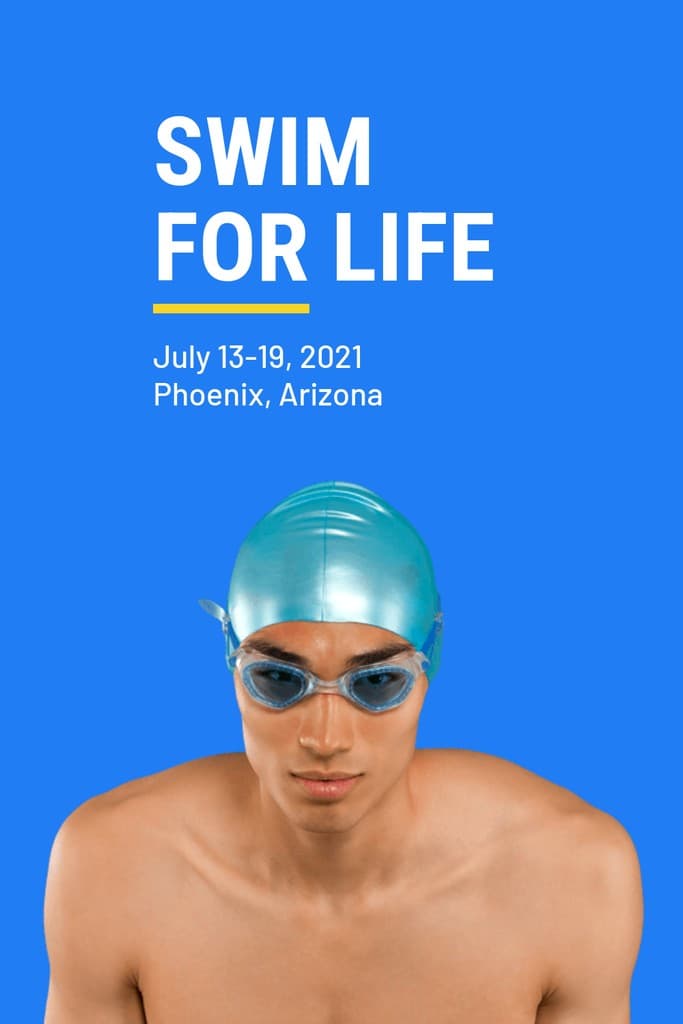 Swim for Life Charity Event Pinterest Pin Tall