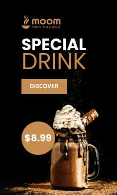 Coffee and Teahouse Special Drink Price Vertical Rectangle