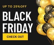 Gold Balloon Black Friday Discount Small Rectangle