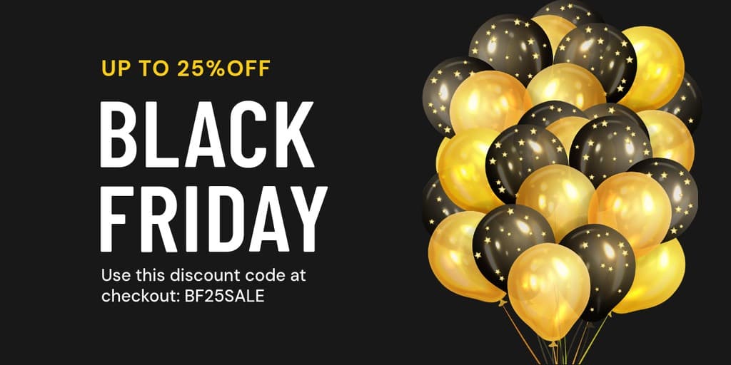 Gold Balloon Black Friday Discount X Image Post