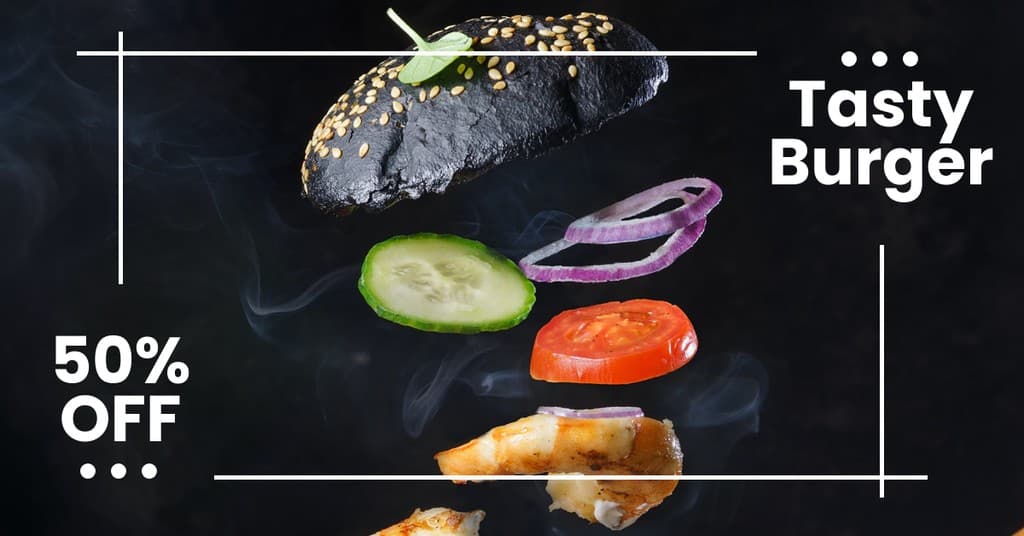 Black Shrimp Burger Restaurant Responsive Landscape Responsive Landscape Art