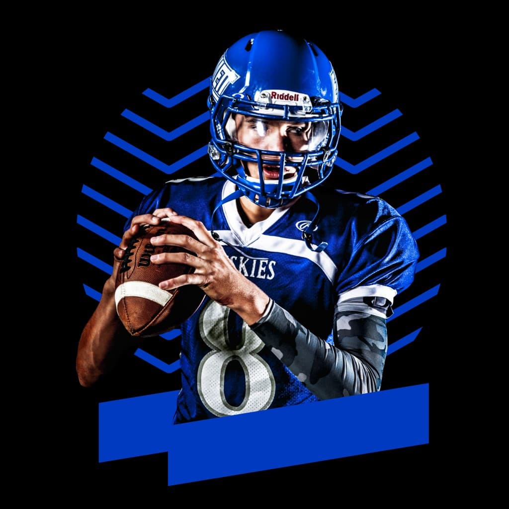 Blue American Football Sport Responsive Square Responsive Square Art