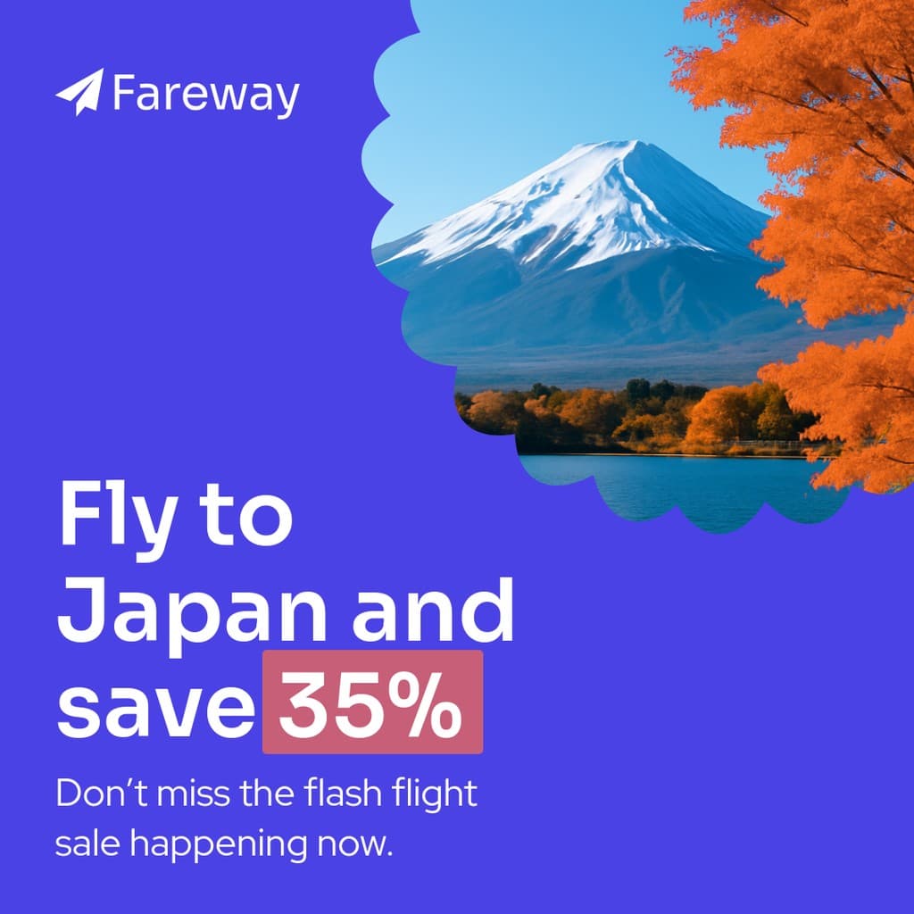Fly to Japan and Save with Fareway Animated Instagram Post