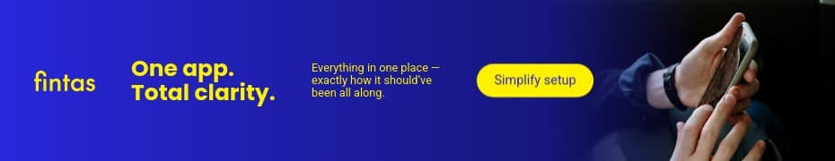 One App with Total Clarity Fintas Finance Animated Top Banner