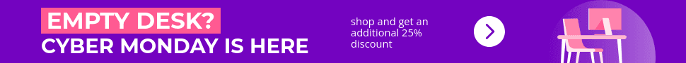 Cyber Monday Empty Desk Discount Large Leaderboard