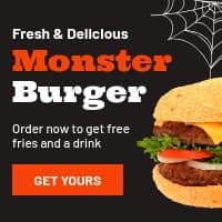 Halloween Monster Burger Sale Small Square