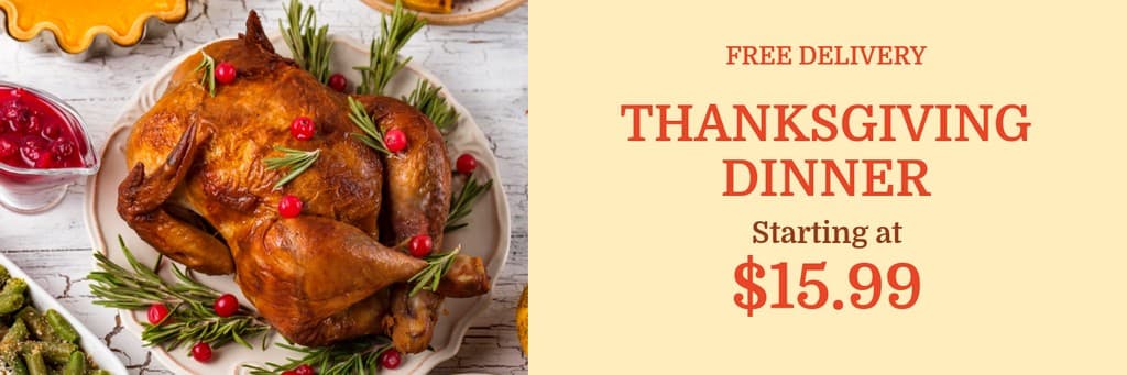 Thanksgiving Dinner Free Delivery X Header