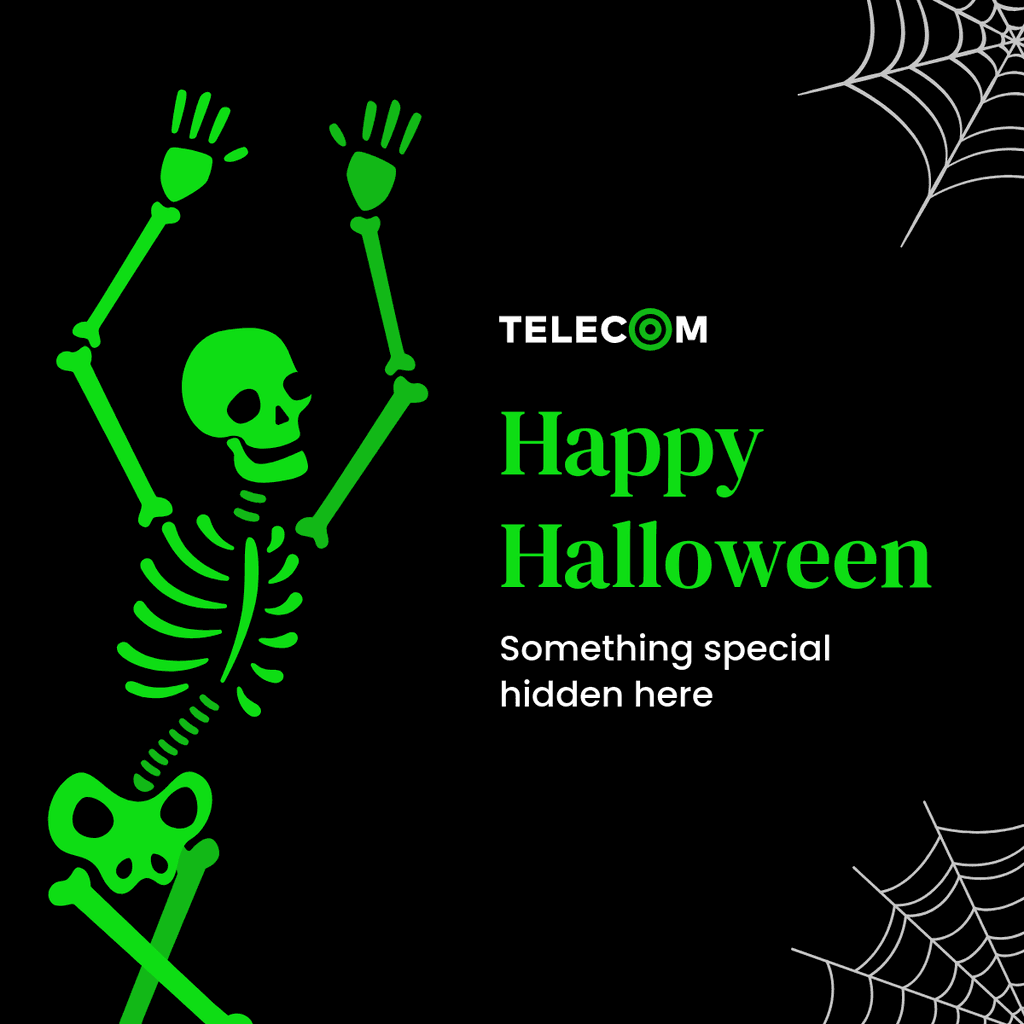Happy Special Halloween with Green Skeleton Facebook Square Post