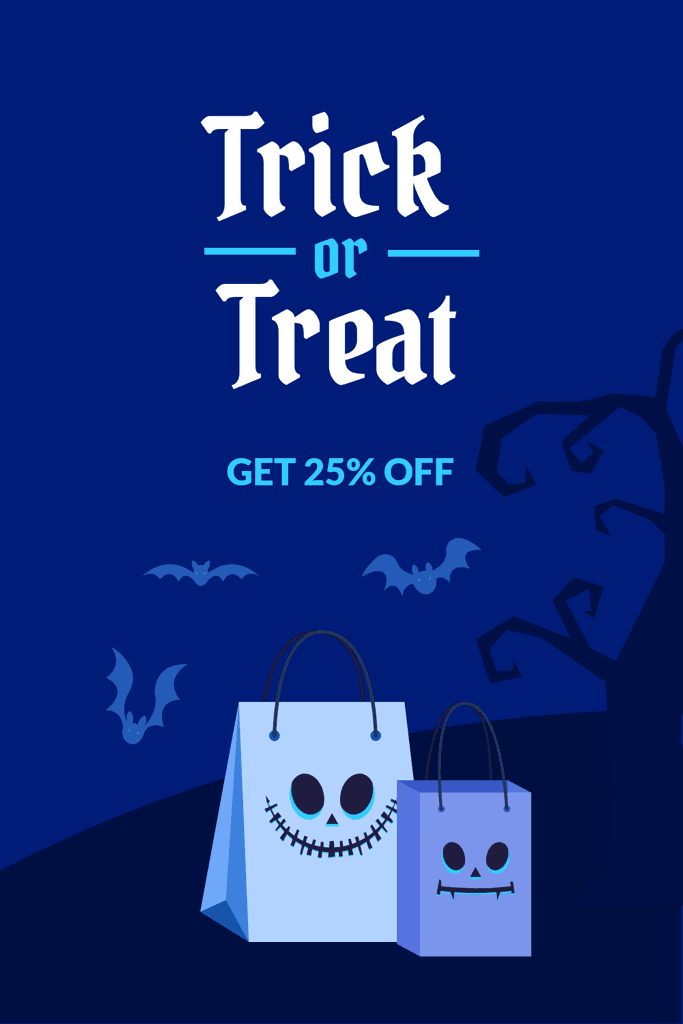 Trick or Treat Halloween Sale Pinterest Pin Tall