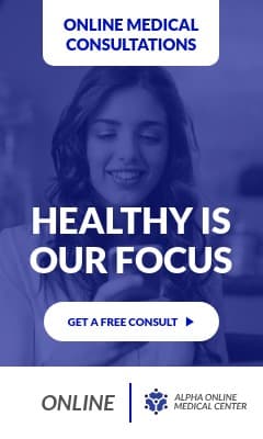 Blue Online Medical Consultations Vertical Rectangle