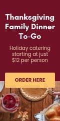 Thanksgiving Family Dinner To Go Vertical Banner