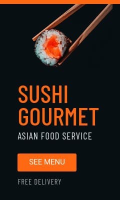 Sushi Gourmet Asian Food Service Vertical Rectangle