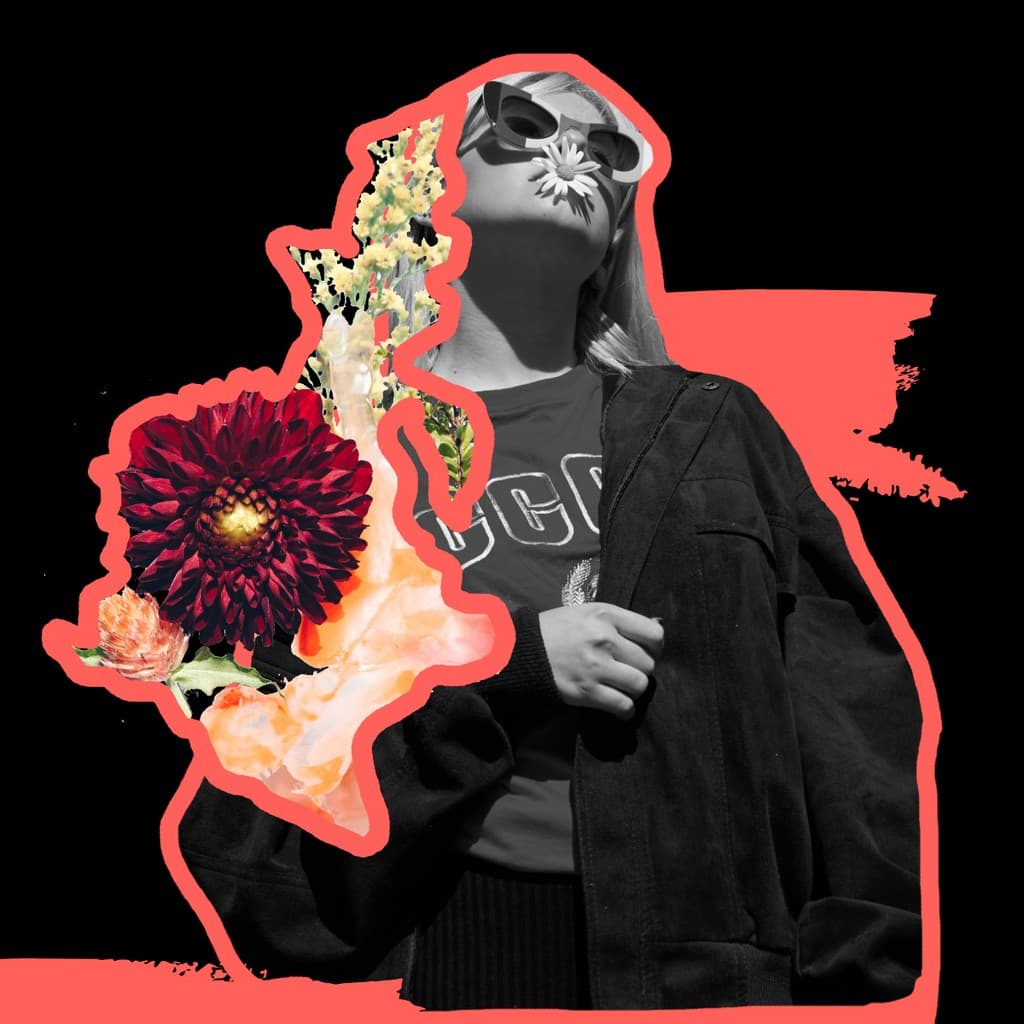 Hipster Flower Girl Lifestyle Responsive Square Responsive Square Art