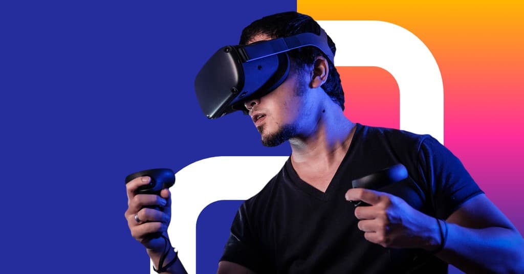 VR Gaming Goggles Responsive Square Responsive Landscape Art