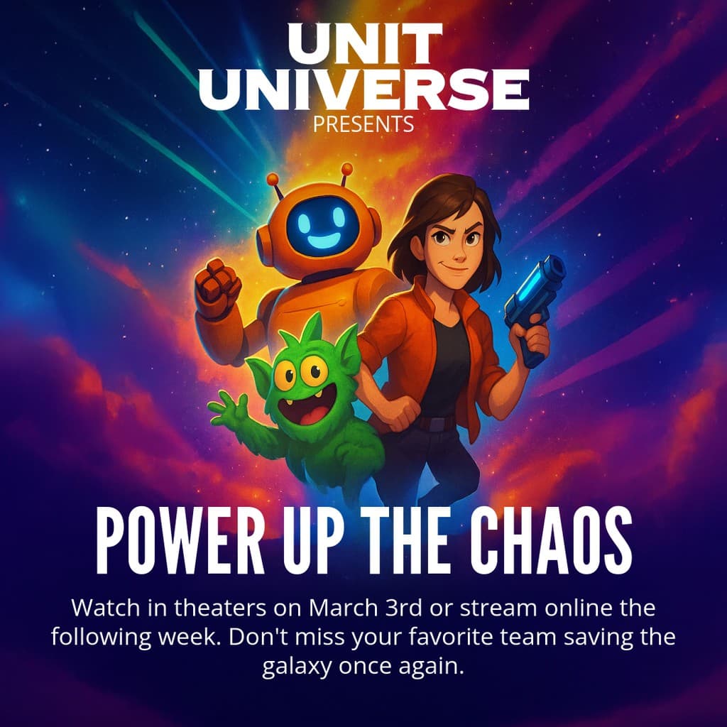 Power Up the Chaos Unit Universe Movie Animated Instagram Post