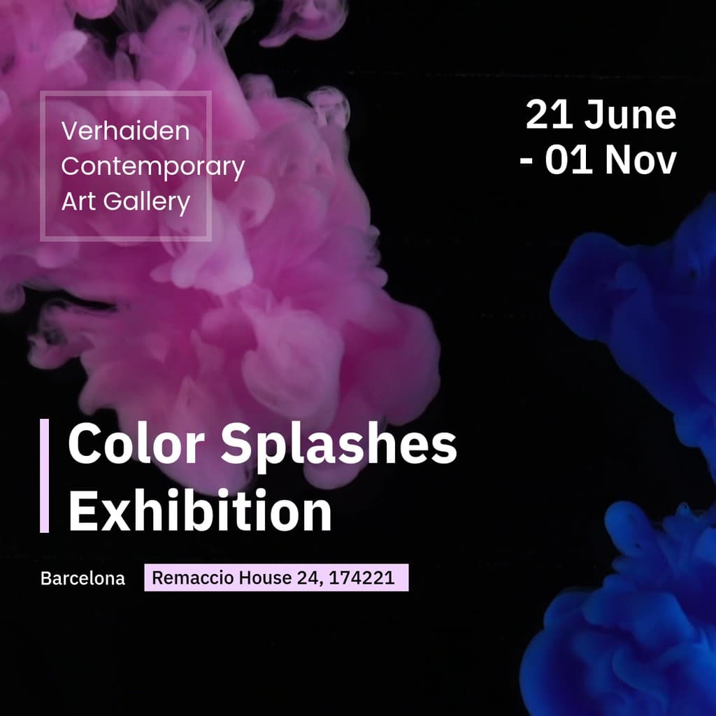 Art Gallery Color Splashes Exhibition Video Facebook Square Video