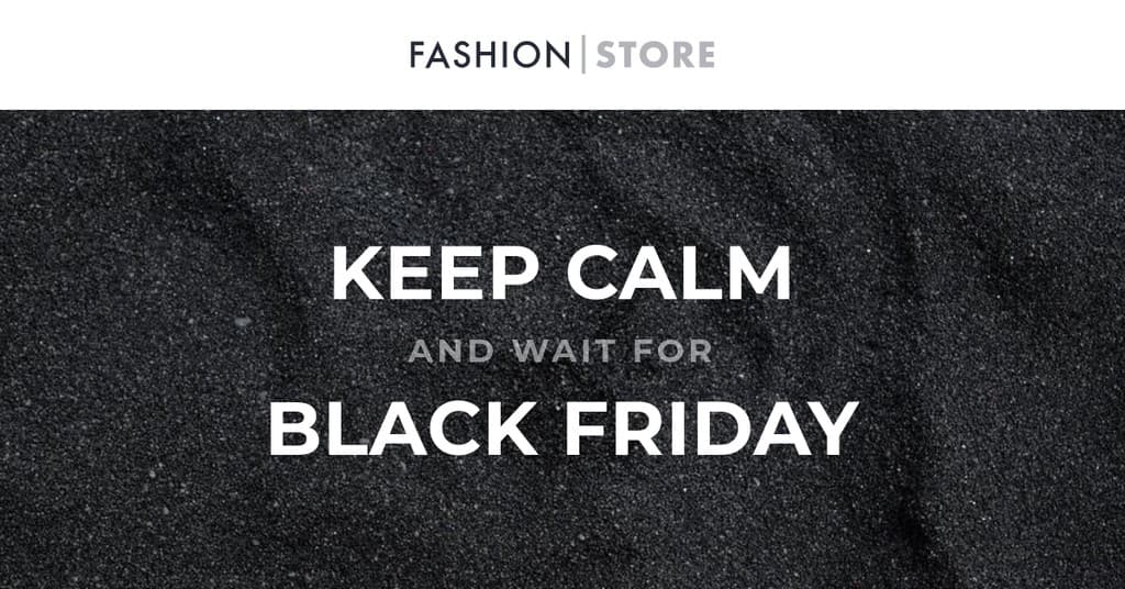 Keep Calm Black Friday Fashion Facebook Sponsored Message