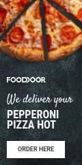 Pepperoni Pizza Delivery FoodDoor Vertical Banner