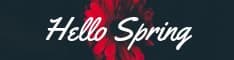Hello Spring Red Flower Half Banner