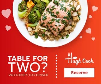 Table For Two on Valentine's Day Large Rectangle