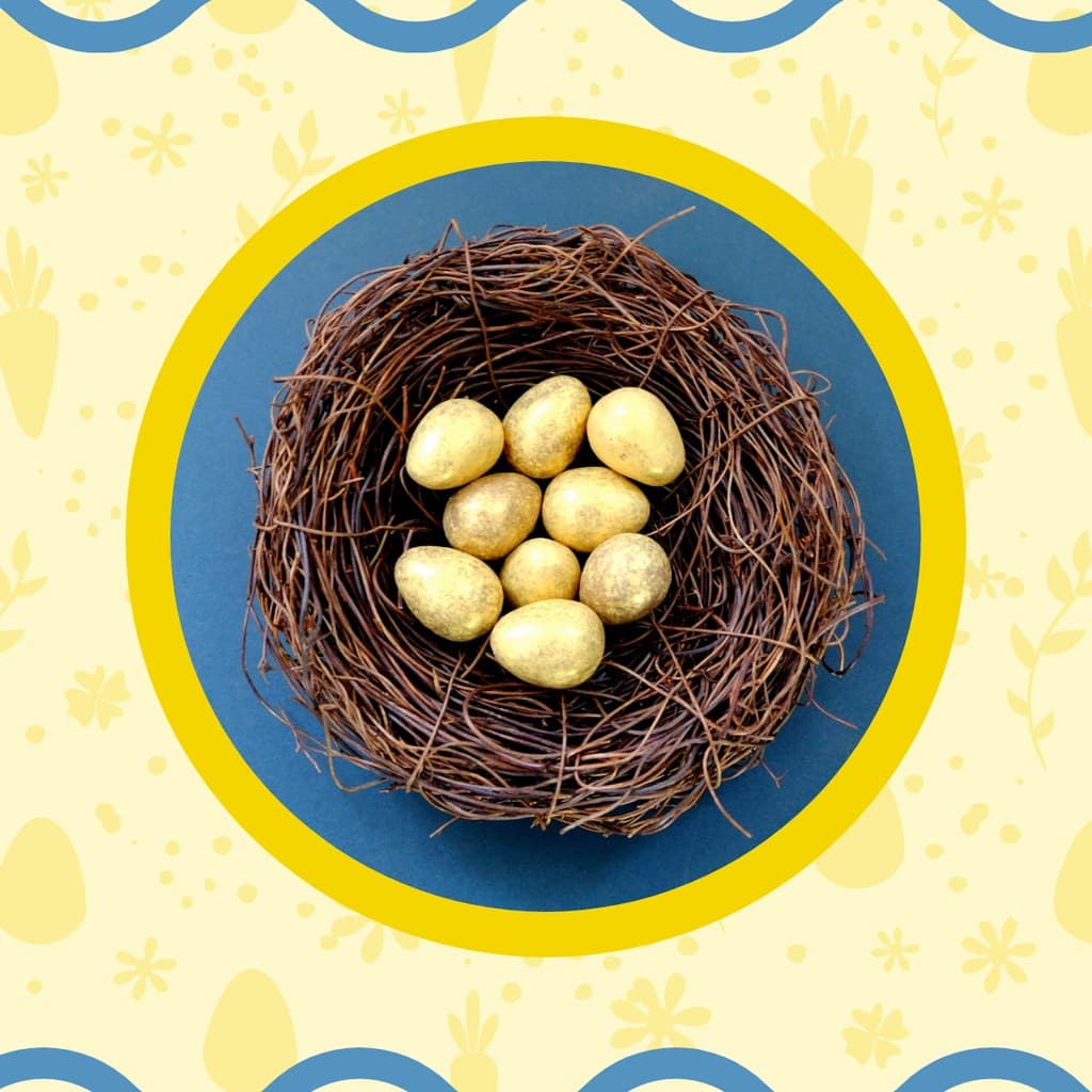 Yellow Rock Eggs Easter Responsive Square Responsive Square Art