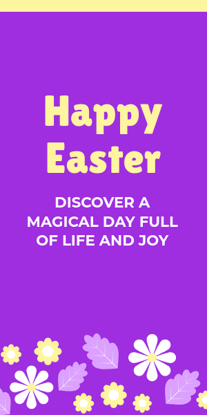 Happy Magical Easter Day Half Page