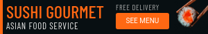 Sushi Gourmet Asian Food Service Mobile Banner