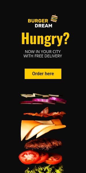 Free Burger Delivery in Your City Half Page