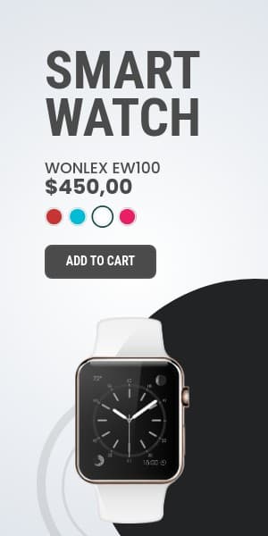 White Wonlex Smart Watch Half Page