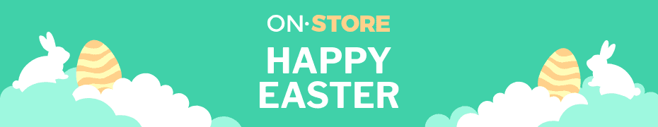 Happy Easter Bunny in Clouds Top Banner