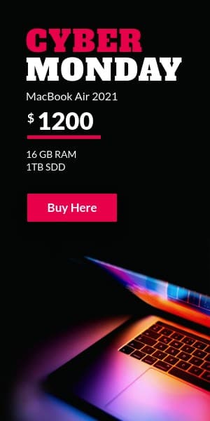 Cyber Monday Colorful MacBook Air Half Page