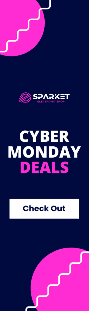 Blue Cyber Monday Pink Deals Portrait