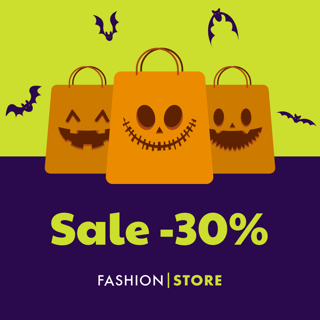 Halloween Shopping Bag Fashion Sale Instagram Post