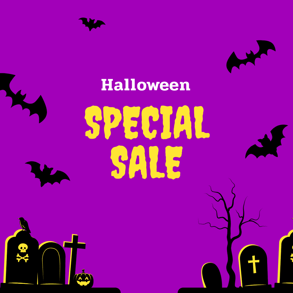 Purple Yellow Halloween Special Sale Instagram Post