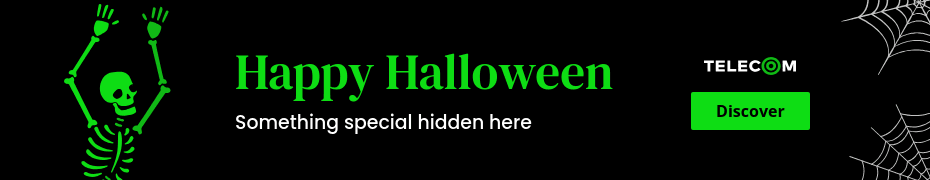 Happy Special Halloween with Green Skeleton Top Banner
