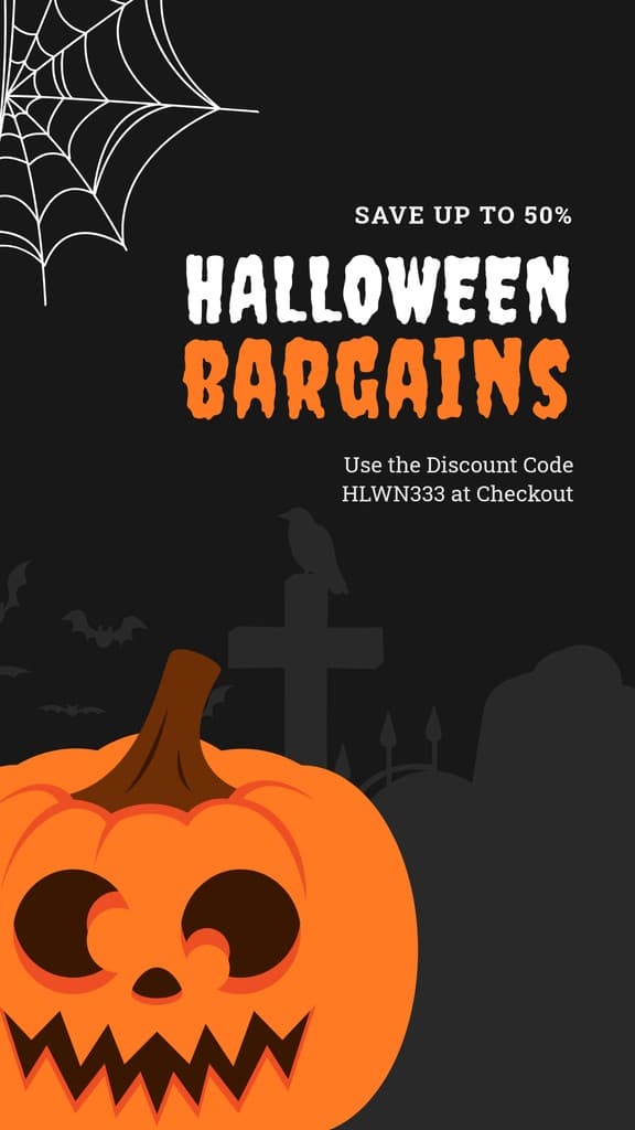 Halloween Bargains Cemetery Pumpkin