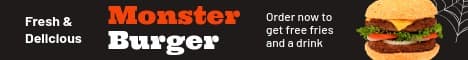 Halloween Monster Burger Sale Main Banner