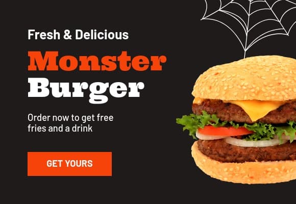 Halloween Monster Burger Sale Netboard