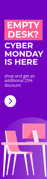 Cyber Monday Empty Desk Discount Wide Skyscraper