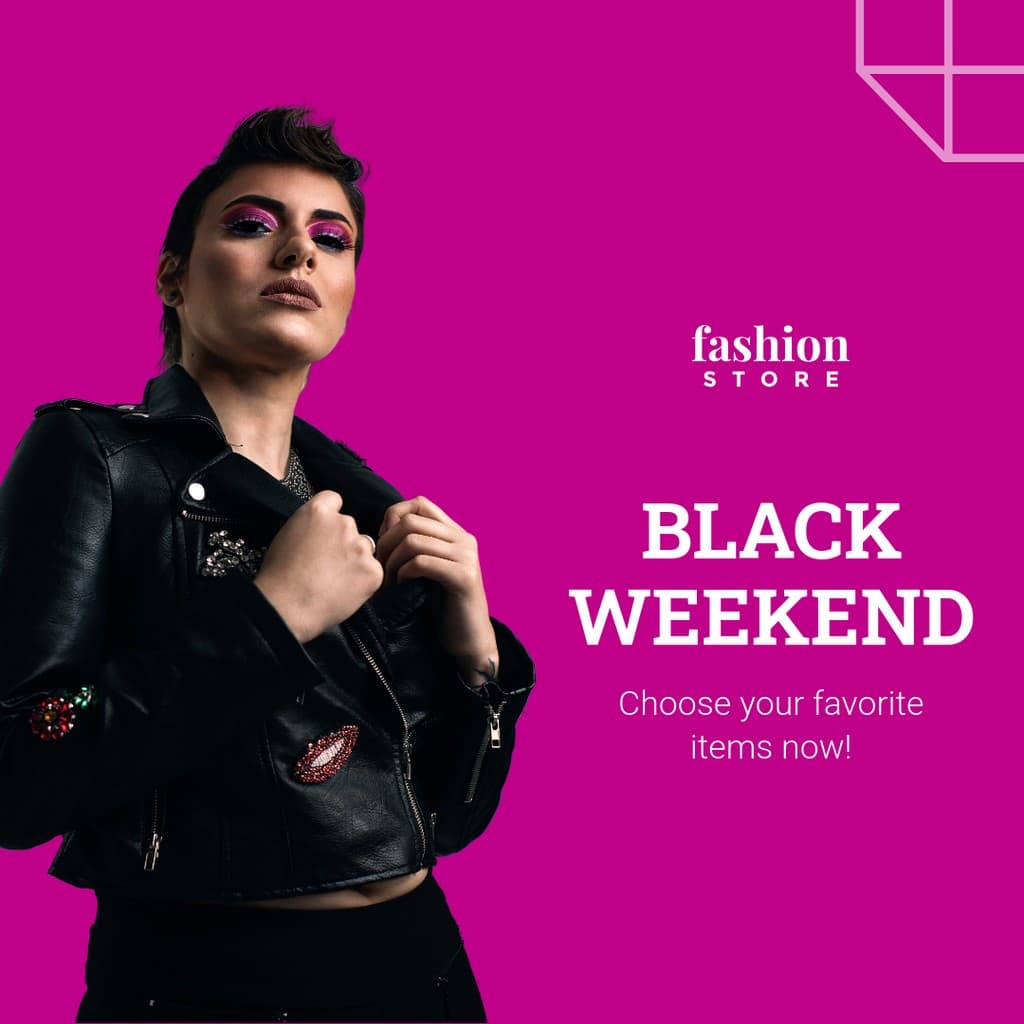 Pink Fashion Black Friday Instagram Post