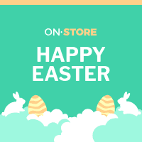 Happy Easter Bunny in Clouds Small Square