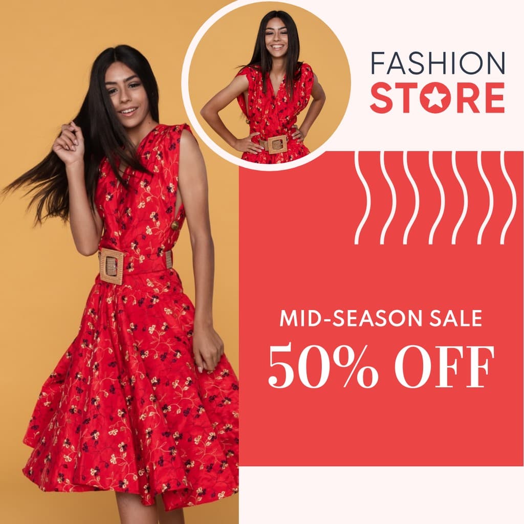 Fashion Store Mid-Season Sale Facebook Square Post