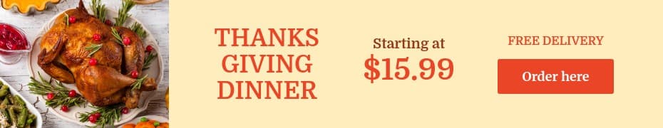 Thanksgiving Dinner Free Delivery Top Banner