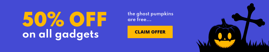 Gadget Sale with Free Ghost Pumpkins Top Banner
