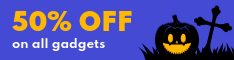 Gadget Sale with Free Ghost Pumpkins Half Banner