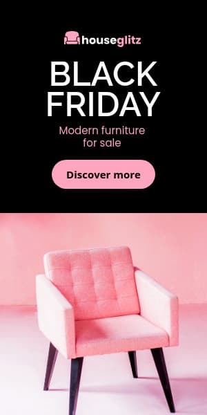 Black Friday Modern Pink Furniture Sale Half Page