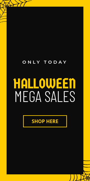 Halloween Mega Sales Only Today Half Page